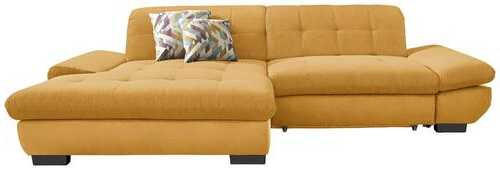 ECKSOFA in Mikrofaser Currygelb  - Currygelb/Schwarz, Design, Textil/Metall (198/290cm) - Xora