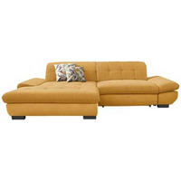 ECKSOFA in Mikrofaser Currygelb  - Currygelb/Schwarz, Design, Textil/Metall (198/290cm) - Xora