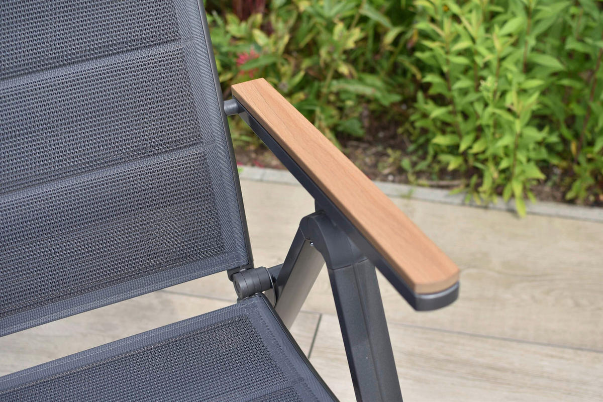GARTENKLAPPSESSEL in Metall, Kunststoff, Textil Graphitfarben, Grau, Naturfarben  - Graphitfarben/Naturfarben, KONVENTIONELL, Kunststoff/Textil (61/83,5/53cm) - Gardenson