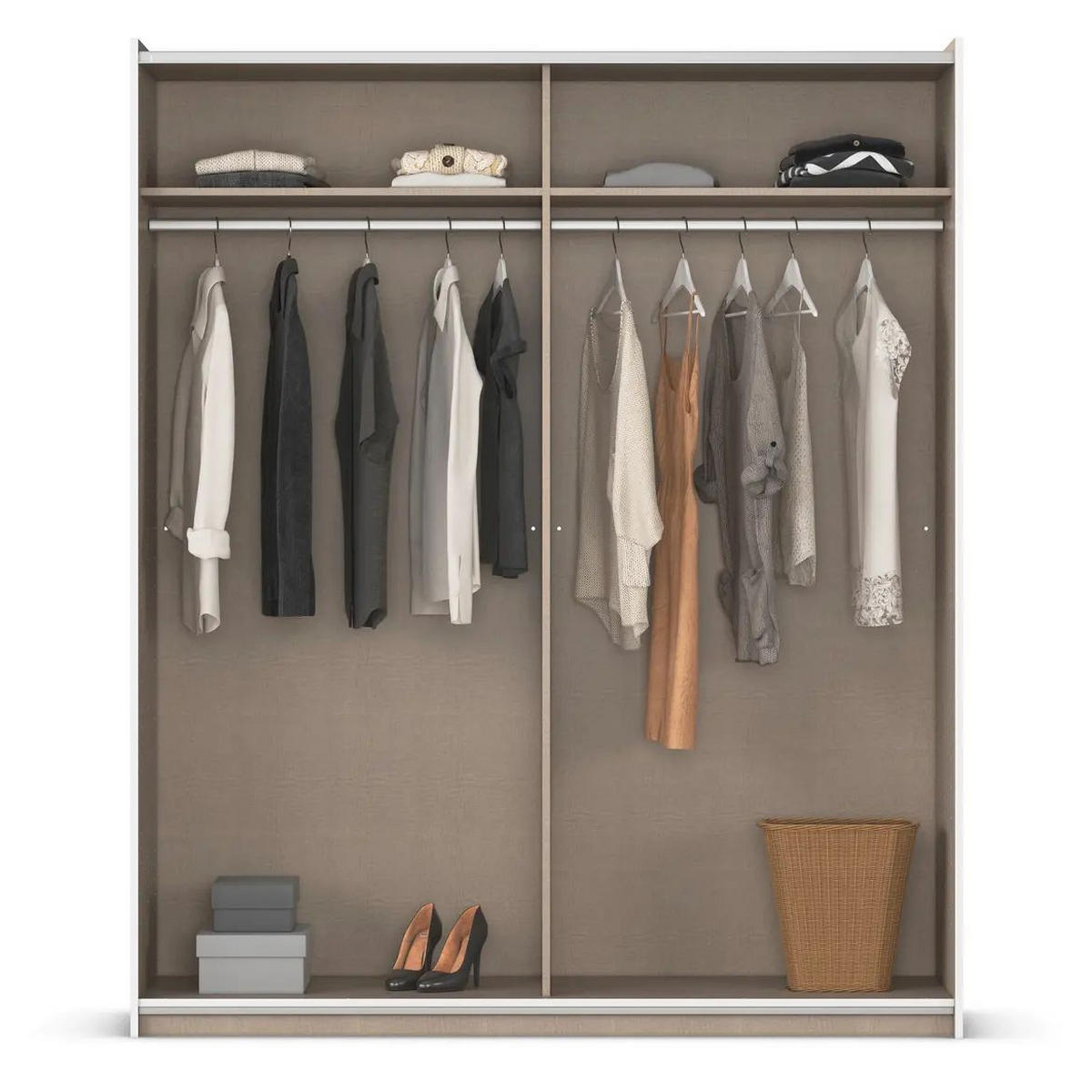 SCHWEBETÜRENSCHRANK 218/210/59 cm,  in Grau, Klar, Eiche Artisan, 2 Tür(en)  - Klar/Alufarben, KONVENTIONELL, Holzwerkstoff/Metall (218/210/59cm)