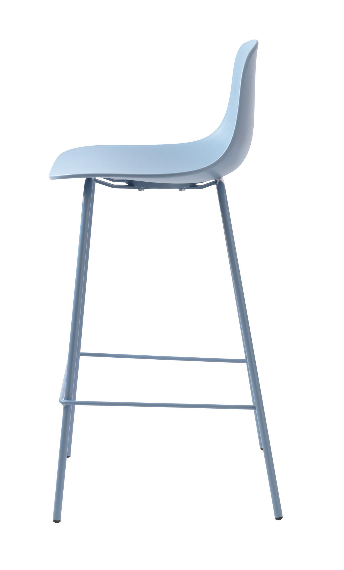 BARHOCKER in Kunststoff Hellblau  - Hellblau, Design, Kunststoff/Metall (41/93/48cm) - Boxxx