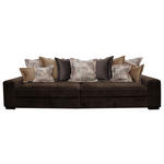 BIGSOFA Velours Braun  - Wengefarben/Beige, LIFESTYLE, Holz/Textil (289/90/115cm) - Carryhome