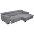 ECKSOFA  in Webstoff Grau  279/182 cm  - Schwarz/Grau, KONVENTIONELL, Textil/Metall (279/182cm) - Hom`in