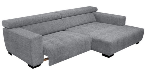 ECKSOFA  in Webstoff Grau  279/182 cm  - Schwarz/Grau, KONVENTIONELL, Textil/Metall (279/182cm) - Hom`in