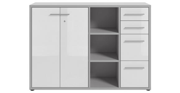 SIDEBOARD Texas  in 154,9/110/40 cm  - Hellgrau/Alufarben, MODERN, Glas/Holzwerkstoff (154,9/110/40cm) - Novel