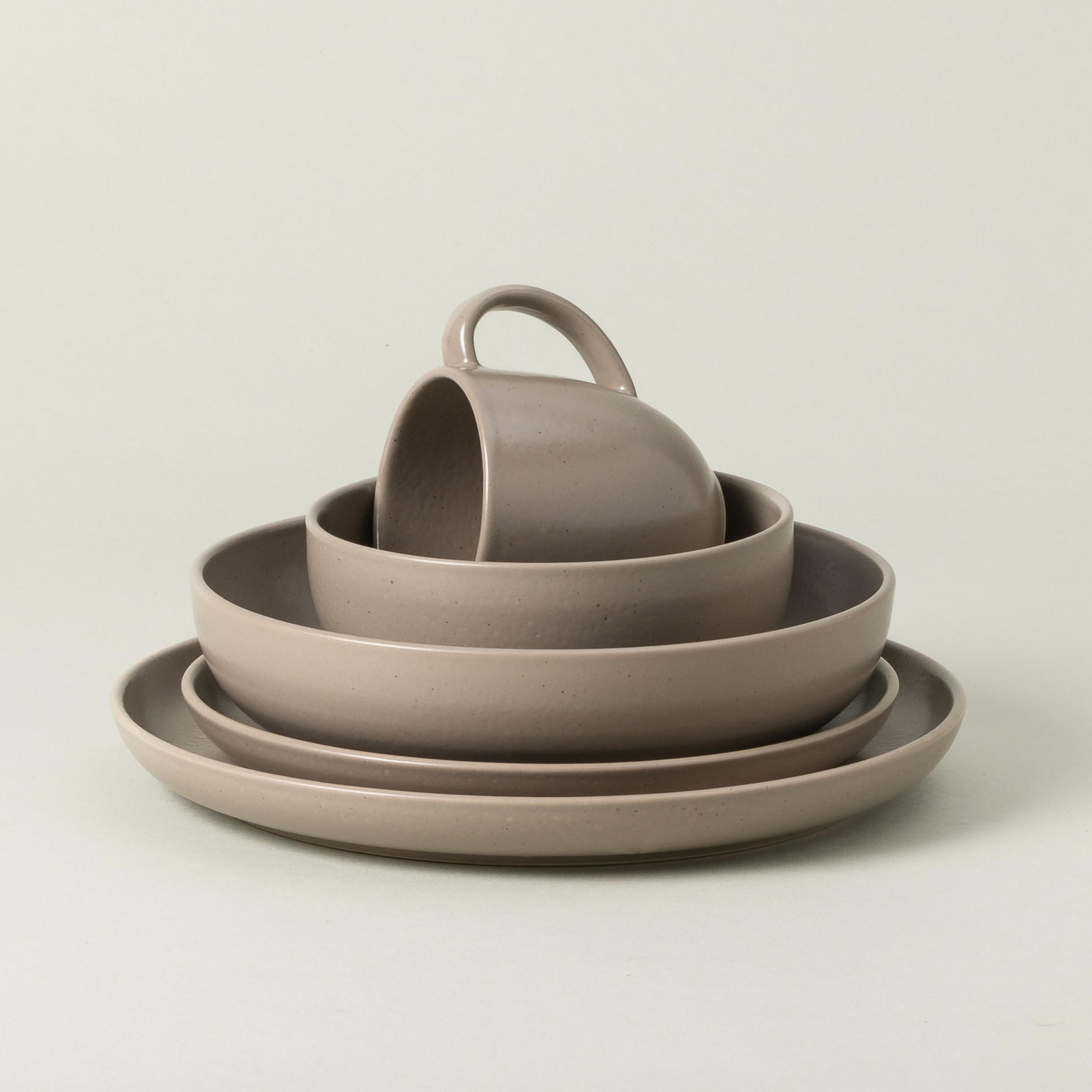 KOMBISERVICE Hellbraun PACIFICA 5-teilig 1 Personen  - Hellbraun, Basics, Keramik - Costa Nova