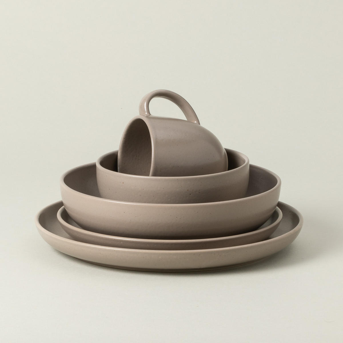 KOMBISERVICE Hellbraun PACIFICA 5-teilig 1 Personen  - Hellbraun, Basics, Keramik - Costa Nova