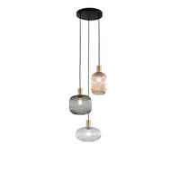 HÄNGELEUCHTE 25/220 cm  - Dunkelgrau/Transparent, Trend, Glas/Metall (25/220cm)