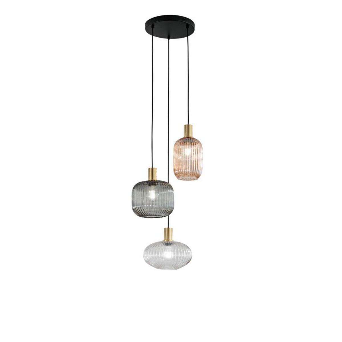 HÄNGELEUCHTE 25/220 cm  - Dunkelgrau/Transparent, Trend, Glas/Metall (25/220cm)