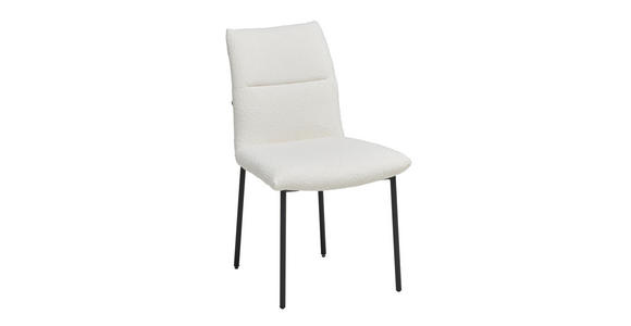 STUHL in Eisen Bouclé Metall, Textil - Beige/Schwarz, MODERN, Textil/Metall (50/85/62cm) - Hom`in