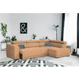 ECKSOFA Rostfarben Struktur  - Rostfarben/Schwarz, Design, Kunststoff/Textil (284/205cm) - Xora