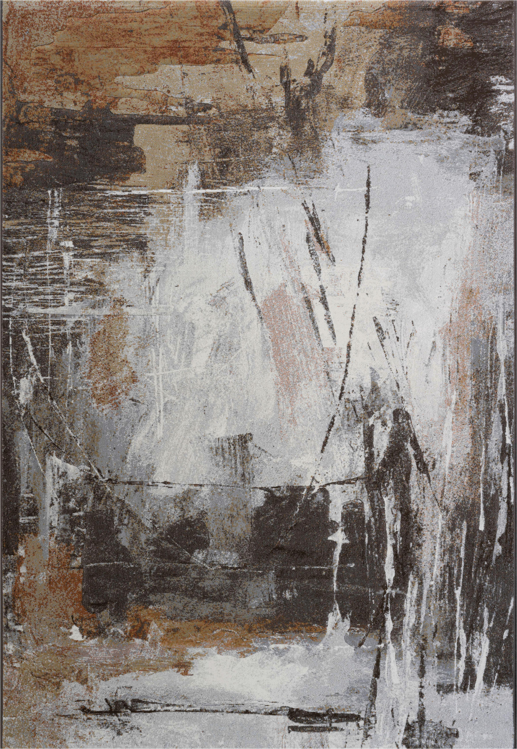 WEBTEPPICH 133/195 cm Argentum Anthrazit, Grau, Terracotta  - Anthrazit/Terracotta, KONVENTIONELL, Kunststoff/Textil (133/195cm) - Novel