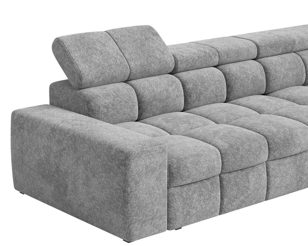 ECKSOFA  in Chenille Dunkelgrau  - Dunkelgrau/Schwarz, MODERN, Kunststoff/Textil (292/204cm) - Milino
