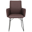 ARMLEHNSTUHL  in Stahl Mikrofaser  - Dunkelbraun/Schwarz, Design, Textil/Metall (61/91/60cm) - Dieter Knoll