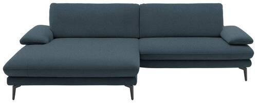 ECKSOFA Dunkelblau Webstoff  - Schwarz/Dunkelblau, Design, Textil/Metall (184/284cm) - Dieter Knoll