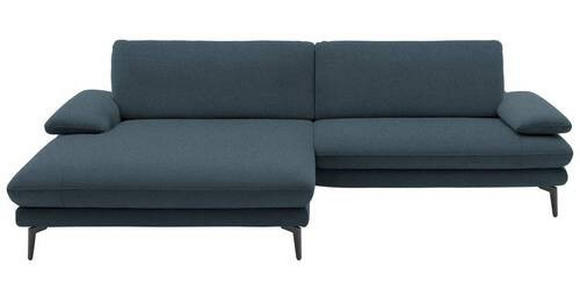 ECKSOFA Dunkelblau Webstoff  - Schwarz/Dunkelblau, Design, Textil/Metall (184/284cm) - Dieter Knoll