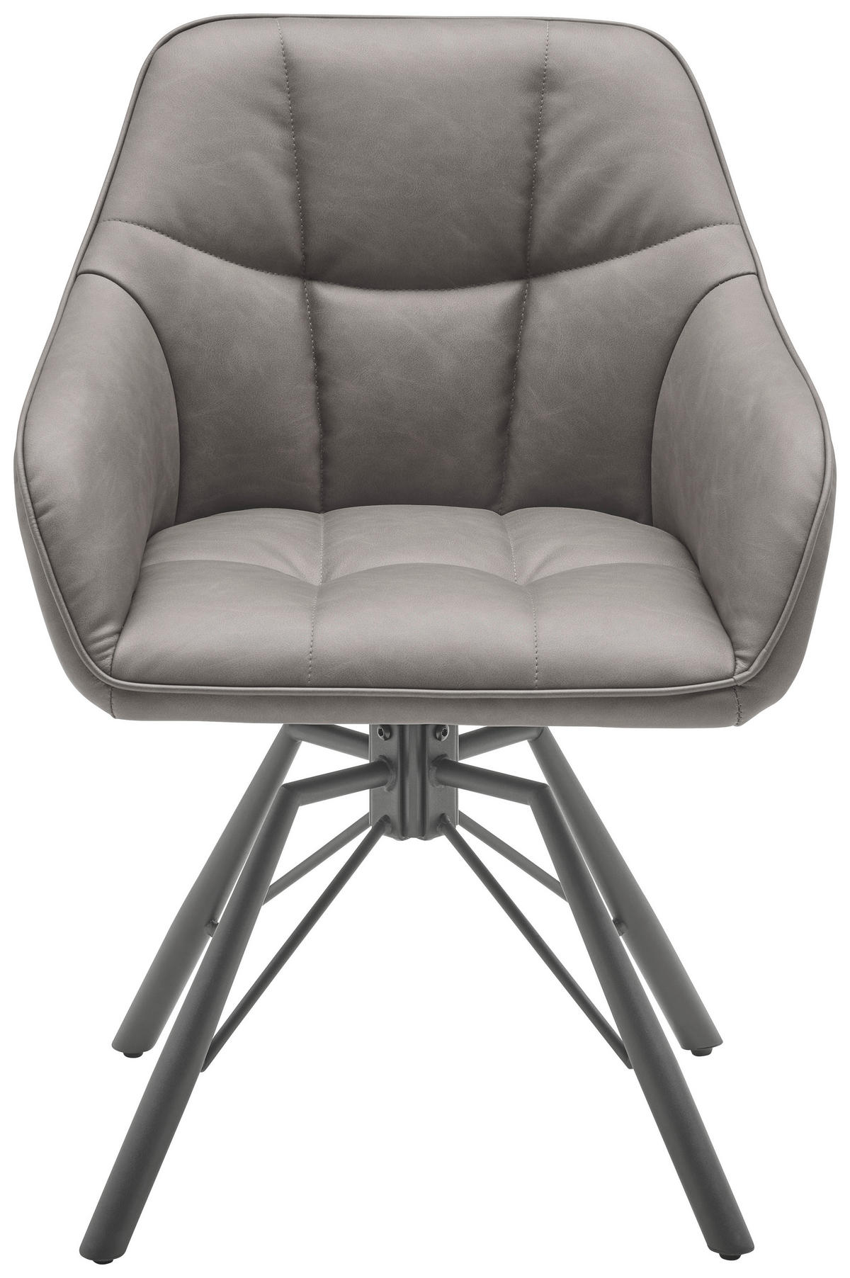 ŽIDLE S PODRUČKAMI, železo, vzhled kůže, šedá, černá - šedá/černá, Lifestyle, kov/textil (58.5/82.5/54.5cm) - MID.YOU