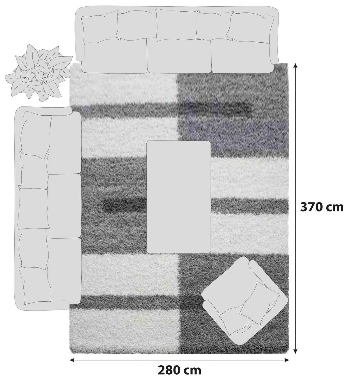 HOCHFLORTEPPICH 280/370 cm Gala 2505 Hellgrau  - Hellgrau, Design, Textil (280/370cm)