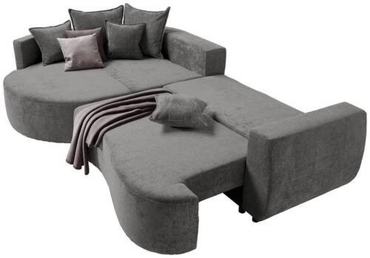 ECKSOFA in Chenille Grau  - Schwarz/Grau, Design, Kunststoff/Textil (194/307cm) - Carryhome