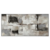 ÖLGEMÄLDE Abstraktes Schwarz, Graubraun 150/70 cm  - Graubraun/Silberfarben, Design, Holz/Kunststoff (150/70cm) - Monee