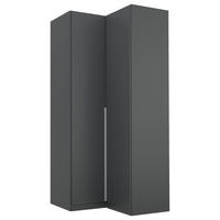 ECKKLEIDERSCHRANK 100/229/102 cm  - Alufarben/Grau, Modern, Holzwerkstoff (100/229/102cm) - Rauch Möbel