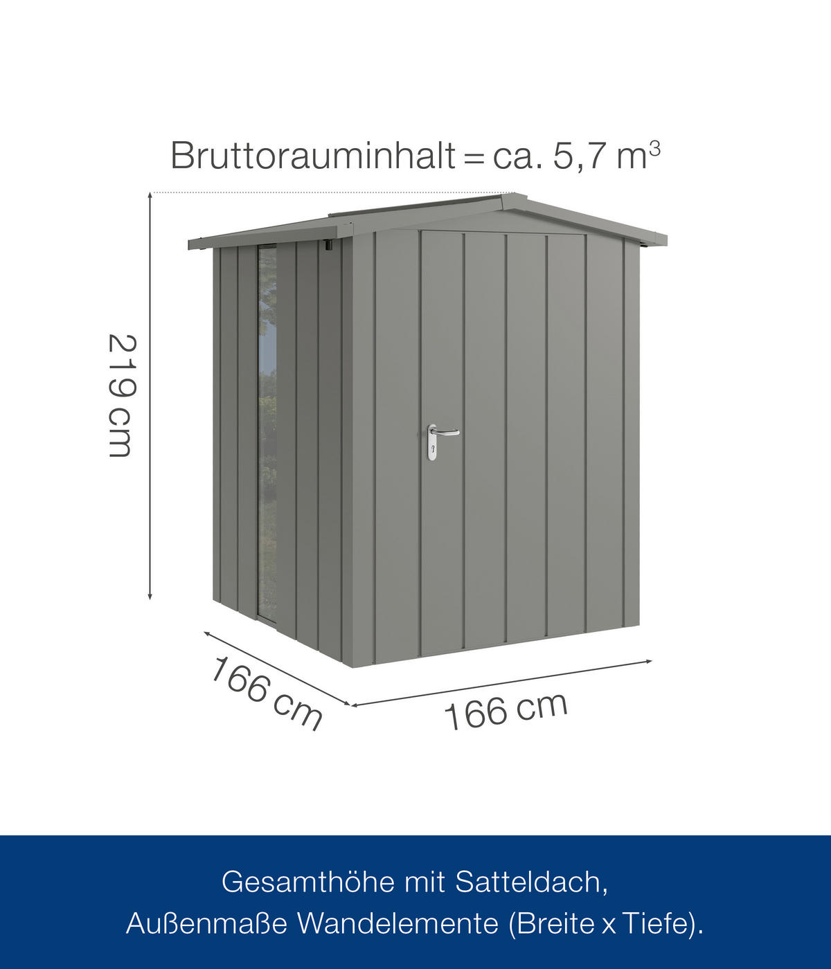 GERÄTEHAUS 187/219/181 cm  - Alufarben, Basics, Metall (187/219/181cm)