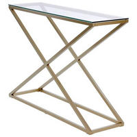 KONSOLENTISCH Klar, Goldfarben  - Klar/Goldfarben, MODERN, Glas/Metall (100/30/74cm) - Livetastic
