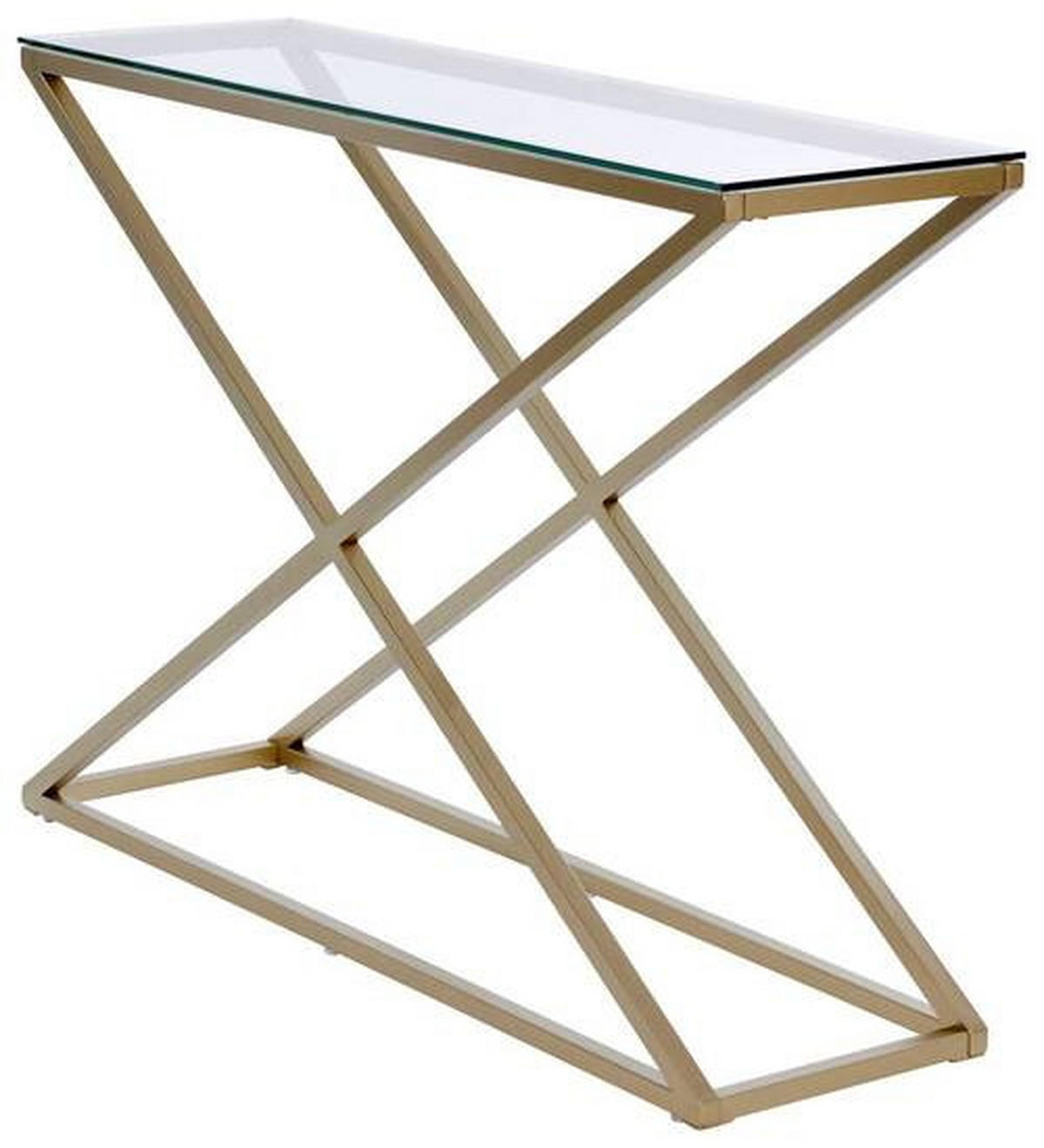 KONSOLENTISCH in Metall, Glas 100/30/74 cm   - Klar/Goldfarben, Modern, Glas/Metall (100/30/74cm) - Livetastic