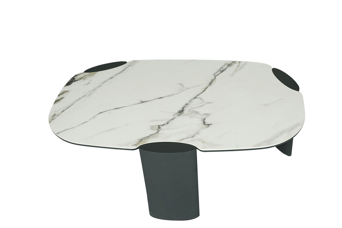 COUCHTISCH 105/65/38 cm oval Anthrazit, Weiß  - Anthrazit/Weiß, Design, Keramik/Holzwerkstoff (105/65/38cm) - Novel