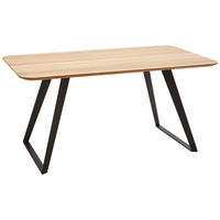 ESSTISCH Wildeiche massiv rechteckig Schwarz, Eichefarben  - Eichefarben/Schwarz, Design, Holz/Metall (160/90/76cm) - Voleo