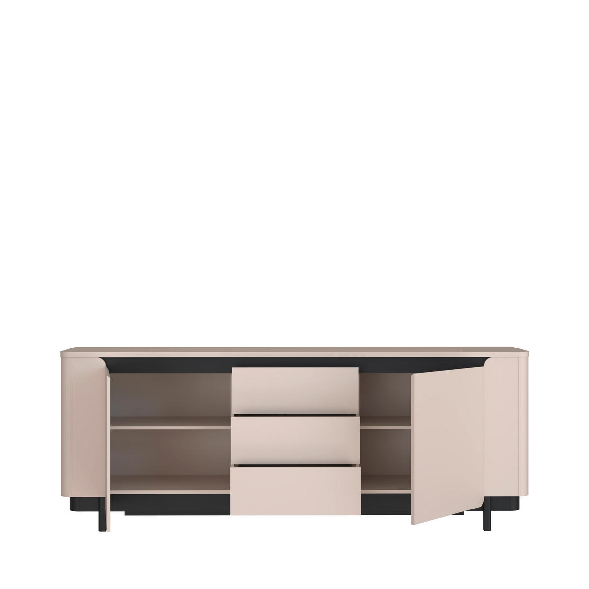NIZKA OMARICA črna, peščene barve  - črna/peščene barve, Design, leseni material (204,9/77,9/44,8cm) - Hom`in