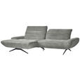 ECKSOFA  in Bouclé Grau  170-195/280 cm  - Schwarz/Grau, Design, Textil/Metall (170-195/280cm) - Dieter Knoll