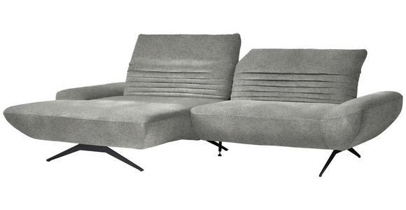 ECKSOFA  in Bouclé Grau  170-195/280 cm  - Schwarz/Grau, Design, Textil/Metall (170-195/280cm) - Dieter Knoll