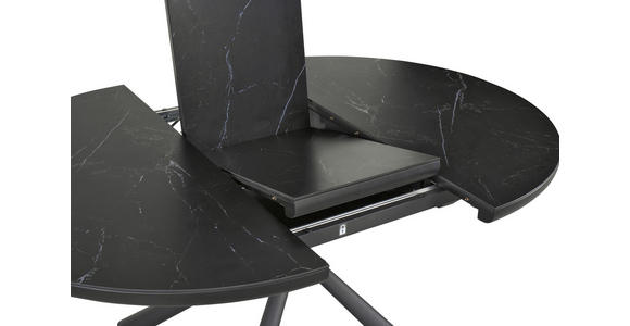 ESSTISCH in Keramik, Holzwerkstoff 120-160/120/76 cm  - Schwarz, Design, Keramik/Holzwerkstoff (120-160/120/76cm) - Novel