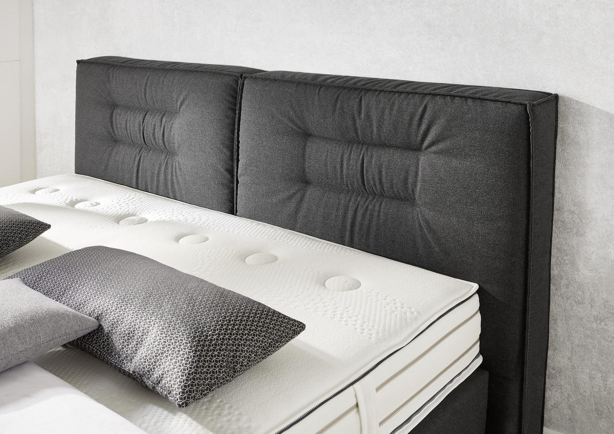 BOXSPRINGBETT 200/200 cm  in Schwarz  - Chromfarben/Schwarz, KONVENTIONELL, Textil (200/200cm) - Dieter Knoll