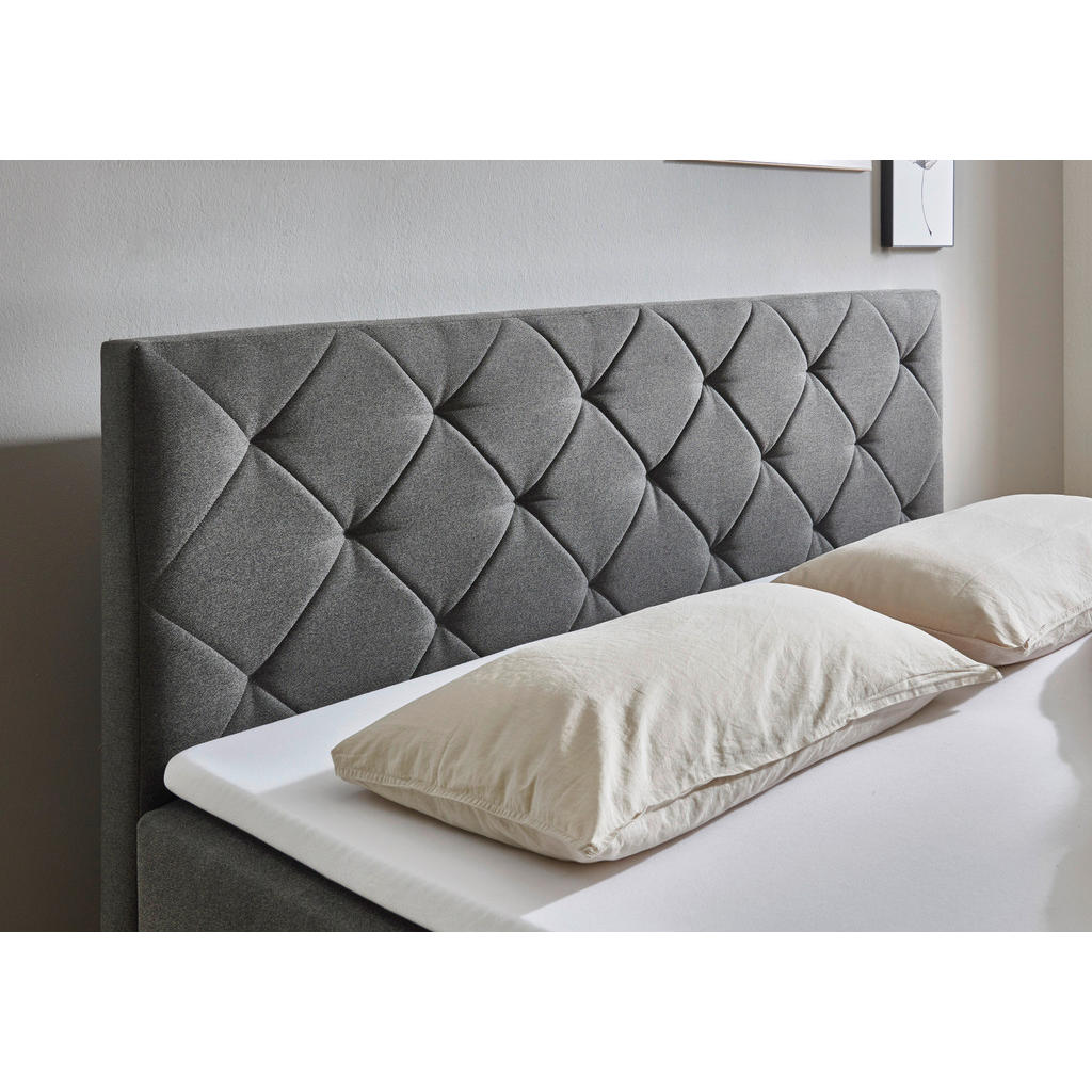 Thumbnail - Xora Boxbett, Anthrazit, Textil, Höhe ca. 19 cm, 180x200 cm, Reach, Bettkasten, gepolstertes Kopfteil, Stoffauswahl, in ...