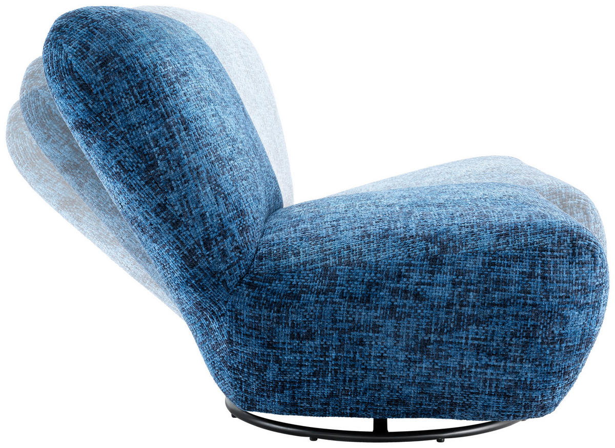 XXL-SESSEL Struktur Blau    - Blau/Schwarz, Trend, Textil/Metall (95/77/94cm) - Livetastic