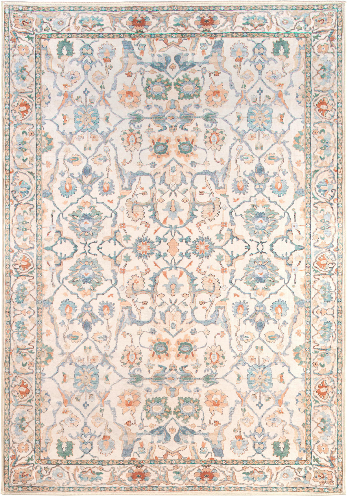 VINTAGE-TEPPICH Living Zaveran 160/230 cm  in Terracotta, Perlmutt, Graublau  - Graublau/Perlmutt, LIFESTYLE, Kunststoff/Textil (160/230cm) - Lindorug