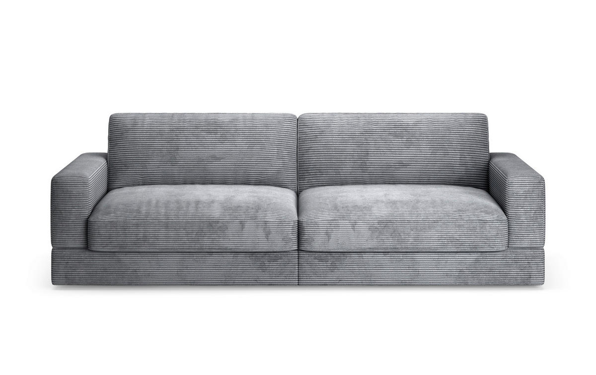 BIGSOFA FABIO E Cord Grau  - Schwarz/Grau, MODERN, Kunststoff/Textil (264/87/108cm) - Sit & More