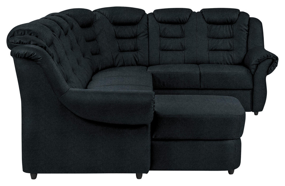 WOHNLANDSCHAFT Schwarz Chenille  - Schwarz, KONVENTIONELL, Kunststoff/Textil (165/333/216cm) - Livetastic