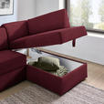 ECKSOFA in Webstoff Rot  224/165 cm  - Rot/Schwarz, KONVENTIONELL, Kunststoff/Textil (224/165cm) - Xora