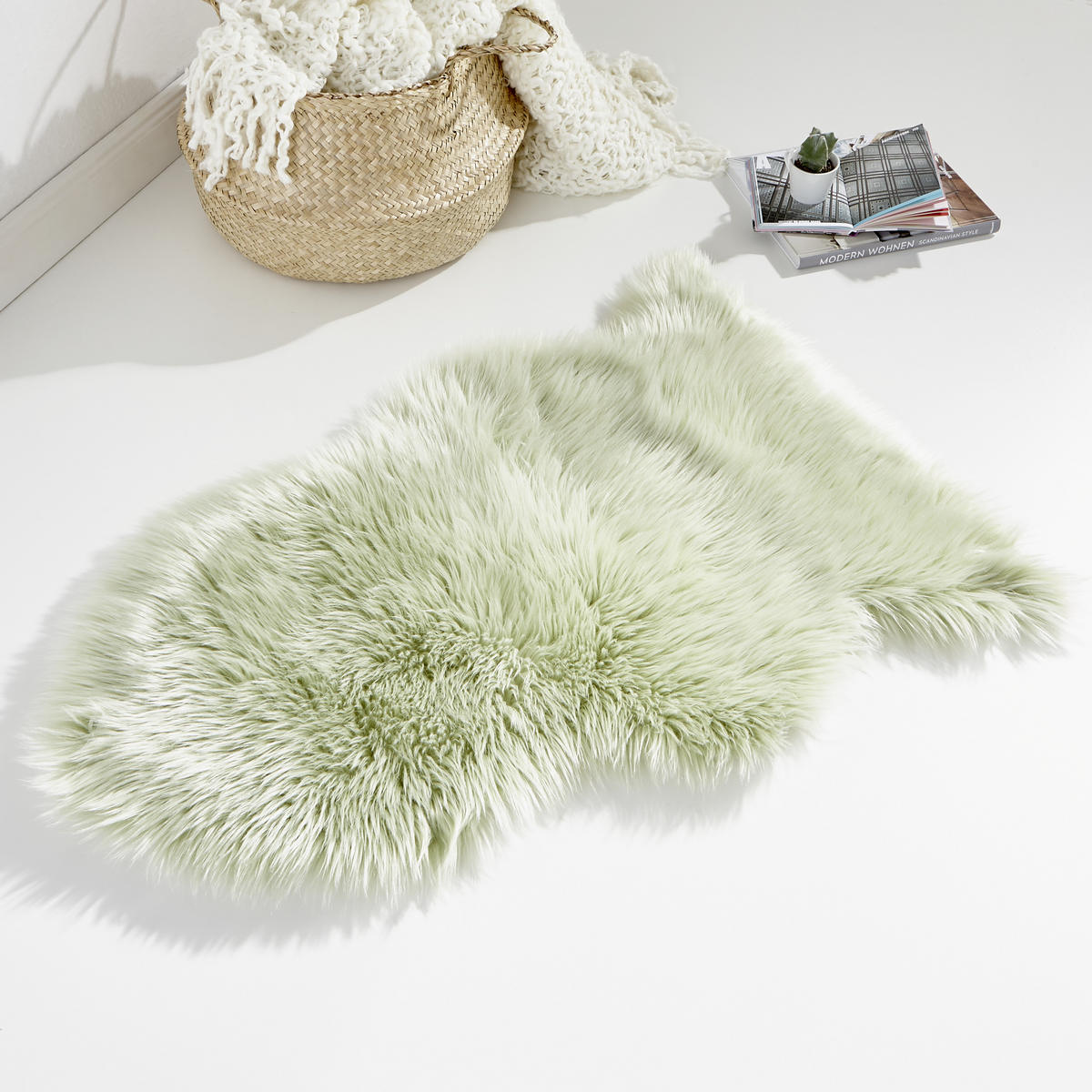 UMĚLÁ KOŽEŠINA, 60/90 cm, mátově zelená - mátově zelená, Konvenční, kožešina/textil (60/90cm) - Boxxx