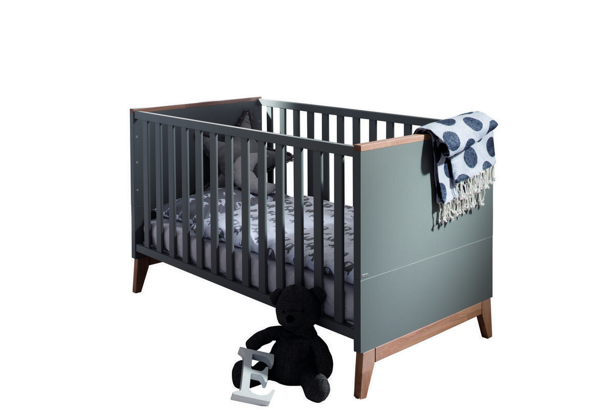 GITTERBETT Sten 145,4/76,2/85,4 cm  - Eichefarben/Grau, Design, Holz/Holzwerkstoff (145,4/76,2/85,4cm) - Paidi