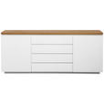 SIDEBOARD  195/82/41,5 cm 4 Schublade(n)  - Eichefarben/Weiß, KONVENTIONELL, Holz/Holzwerkstoff (195/82/41,5cm) - Novel
