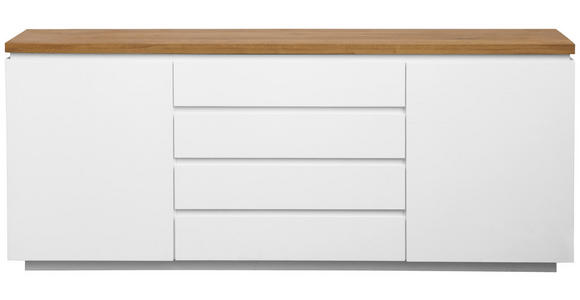 SIDEBOARD  195/82/41,5 cm 4 Schublade(n)  - Eichefarben/Weiß, KONVENTIONELL, Holz/Holzwerkstoff (195/82/41,5cm) - Novel