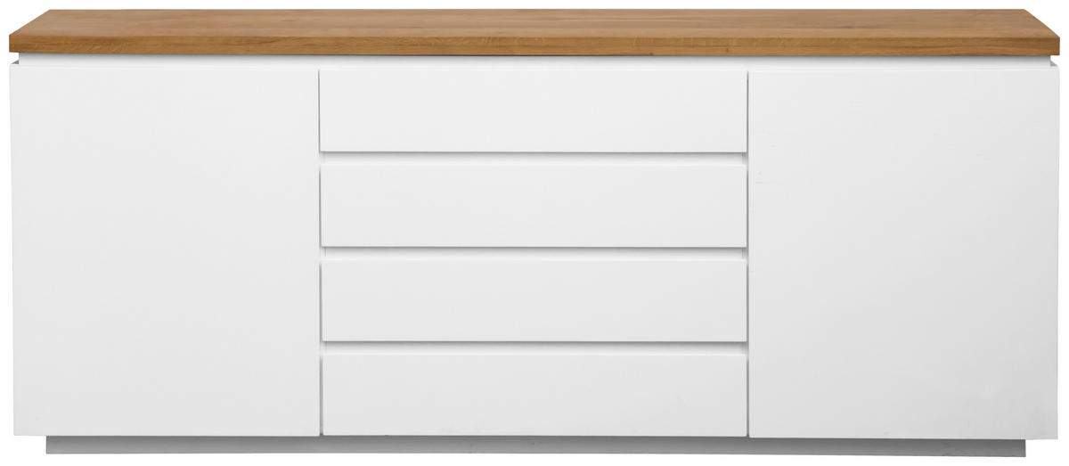 SIDEBOARD  195/82/41,5 cm 4 Schublade(n)  - Eichefarben/Weiß, KONVENTIONELL, Holz/Holzwerkstoff (195/82/41,5cm) - Novel
