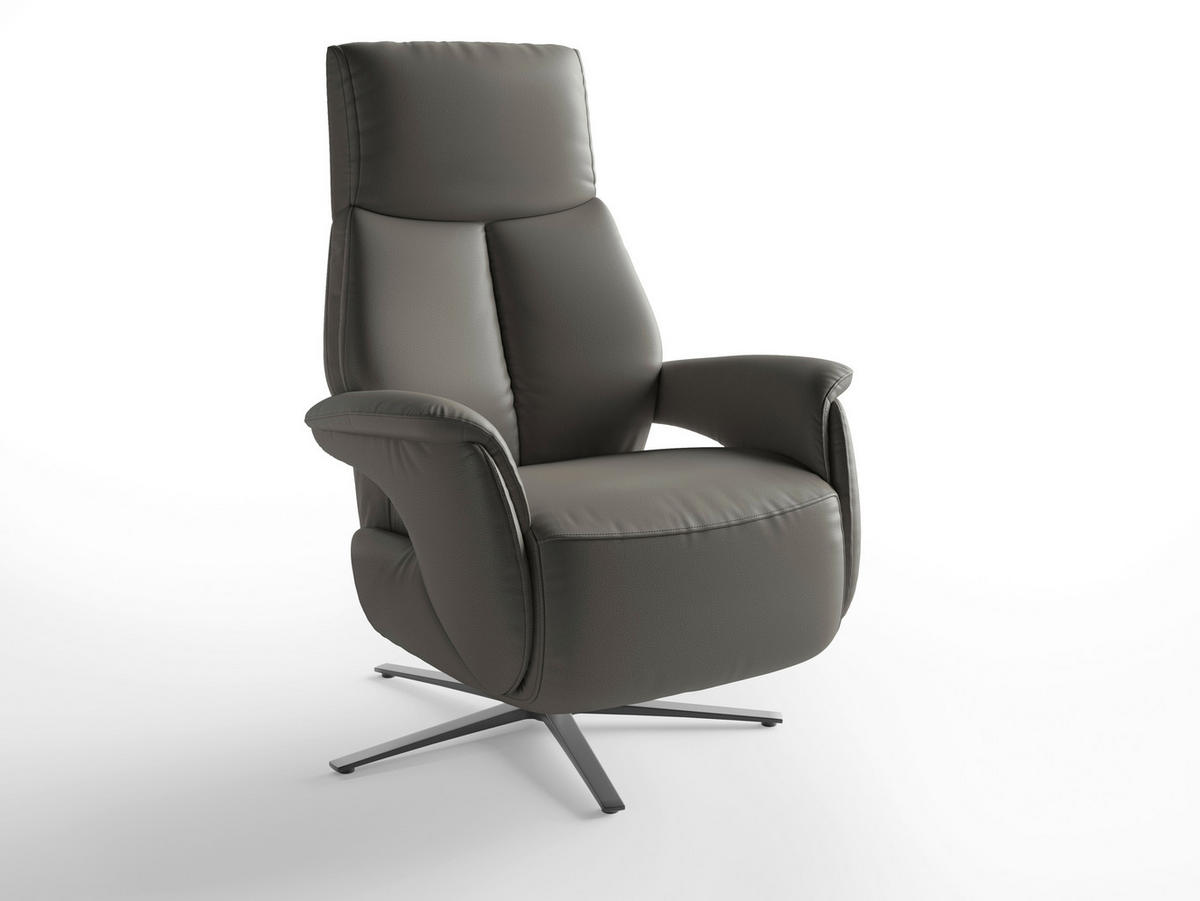 RELAXAČNÍ KŘESLO, kůže, antracitová - černá/antracitová, Basics, kov/kůže (75/110/85cm) - Sit & More