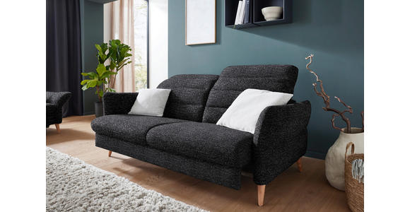 2-SITZER-SOFA in Webstoff Schwarz - Eiche Bianco/Schwarz, Design, Holz/Textil (192-220/85-106/98-112cm) - Dieter Knoll