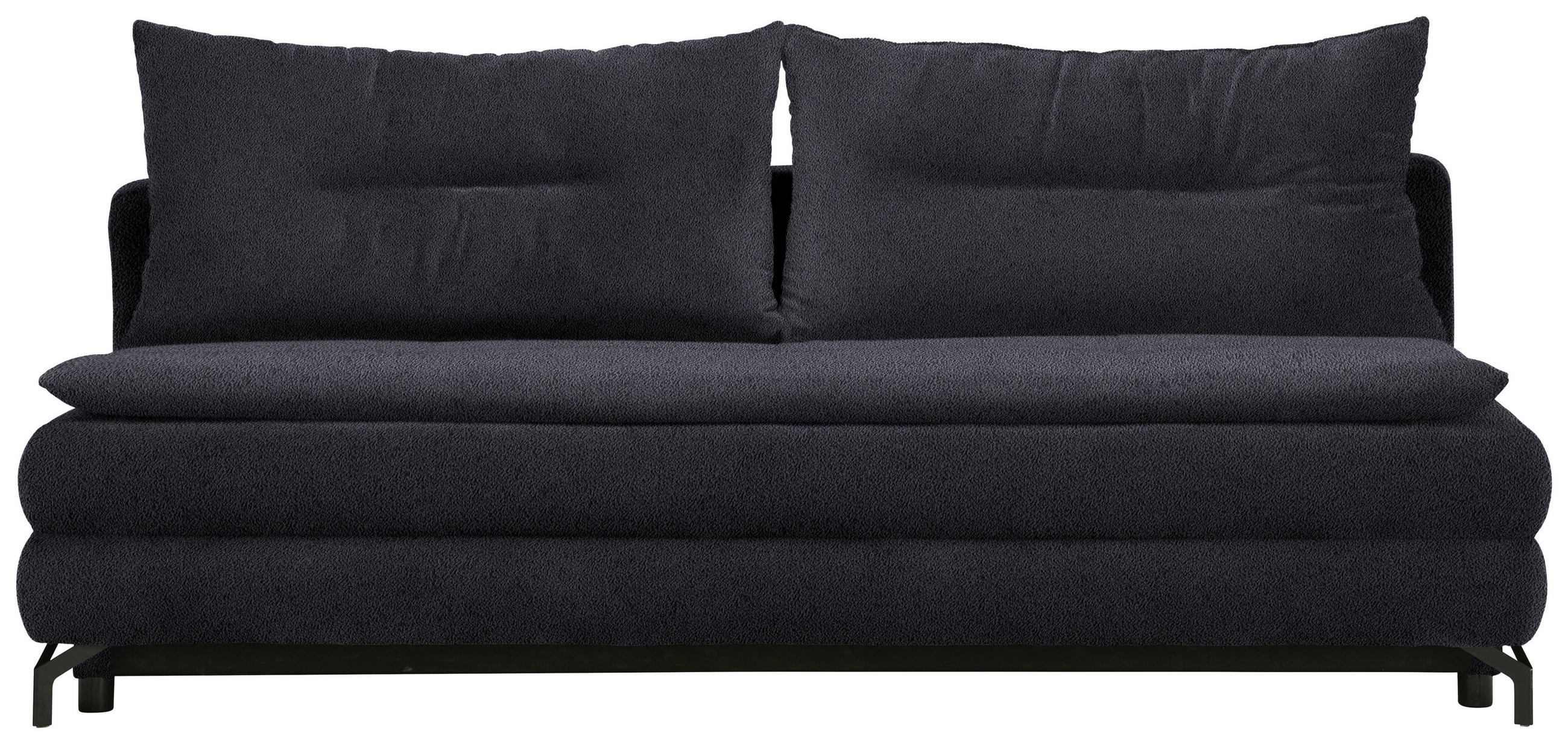 KANAPÉÁGY fekete  - fekete, Modern, textil/fém (208/73/92/102cm) - Novel