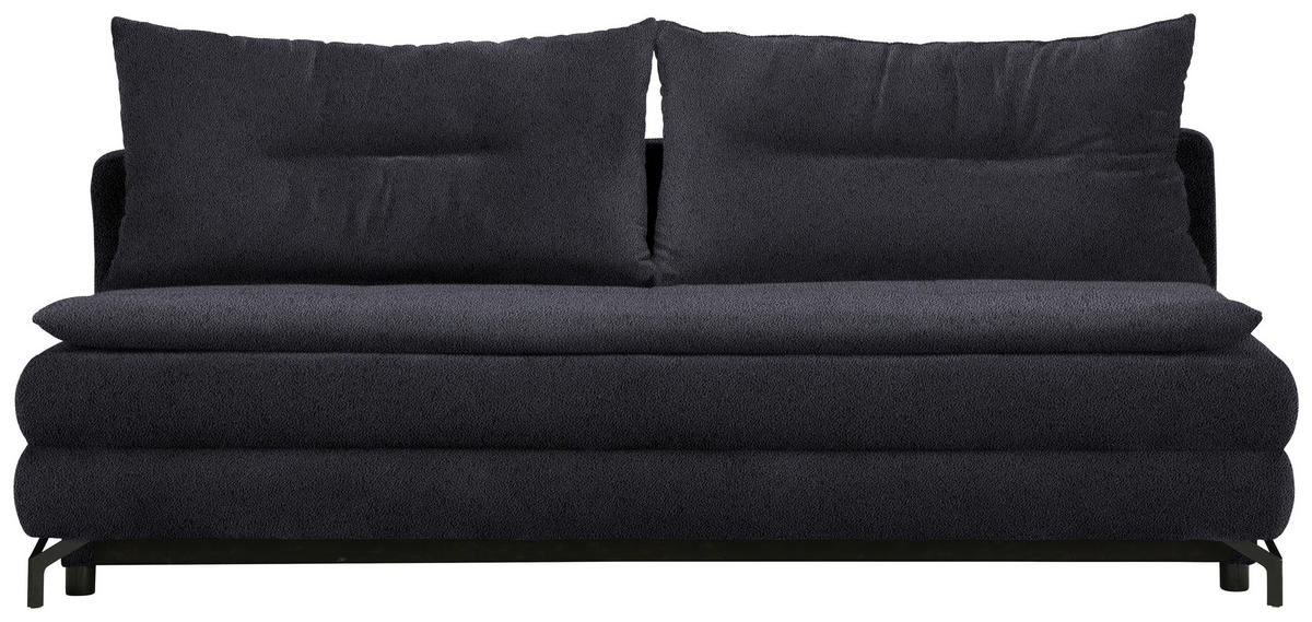 KANAPÉÁGY fekete  - fekete, Modern, textil/fém (208/73/92/102cm) - Novel